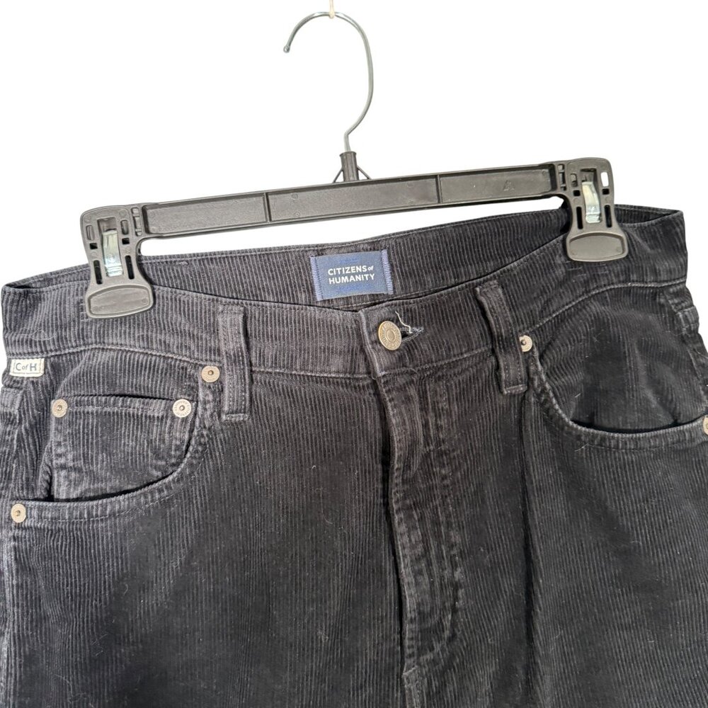 Citizens of Humanity Paloma High Rise Wide Leg Pants Black Corduroy 26 - Picture 3 of 10